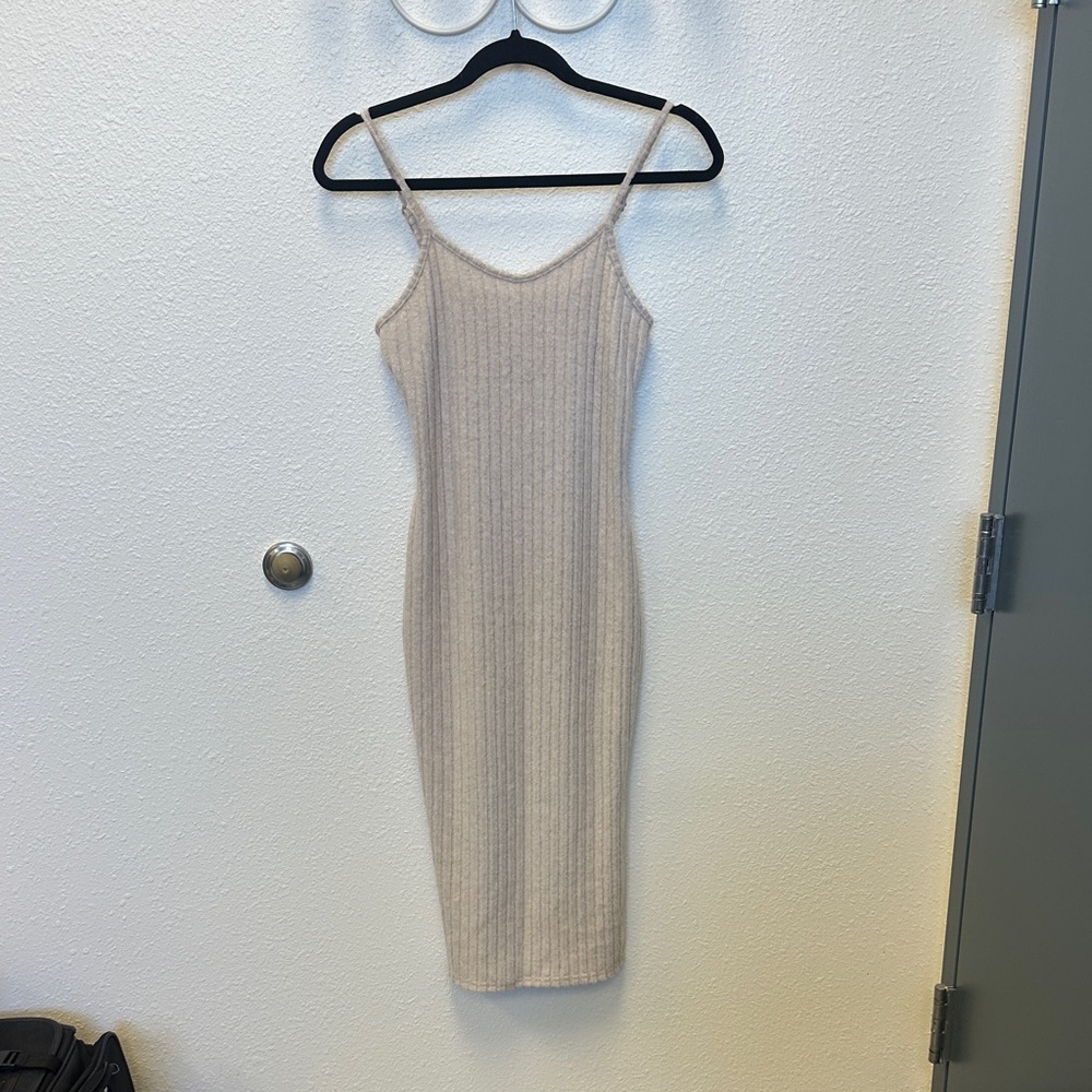 Elegant Cream Knit Dress